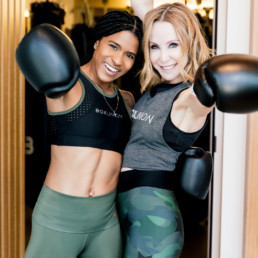 Lisa Breckenridge with boxing exercising instructor